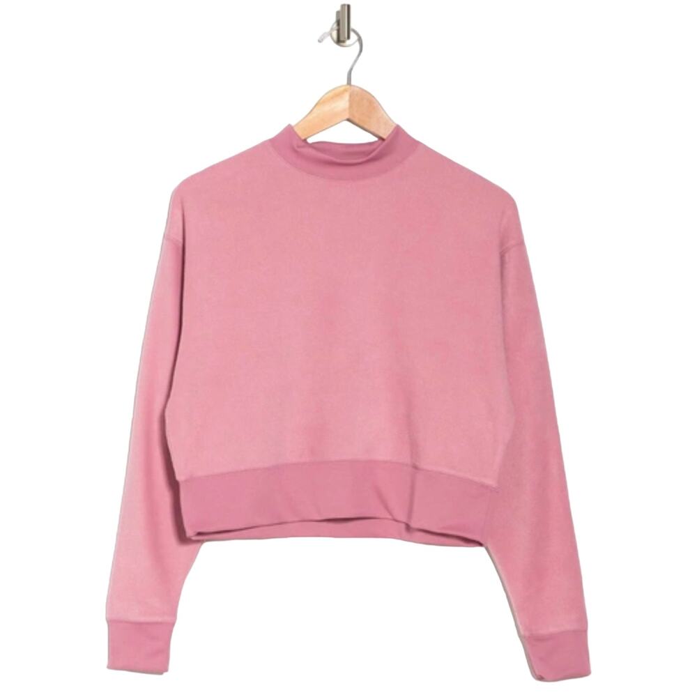 Abound Nordstrom Fleece Pullover Pink Bloom Mock Neck Cozy
